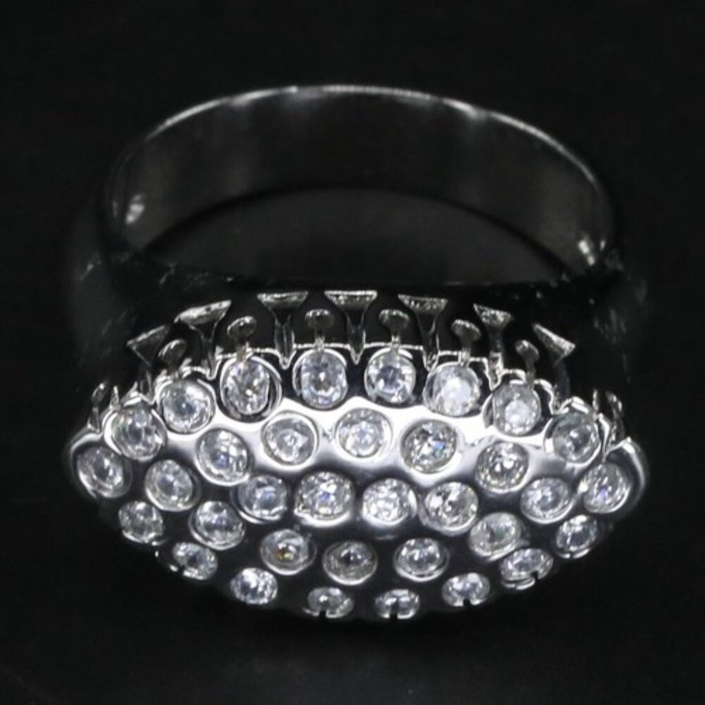 Chapal Zenray Stirling Silver CZ Pave Marquise Women's Cocktail Ring Size 8 / 2g